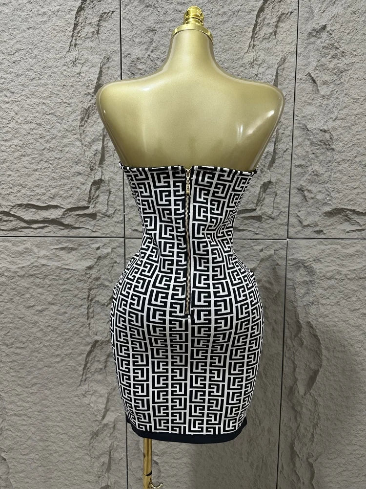 women's black sexy off shoulder jacquard bandage dress elegant fashion club party dress