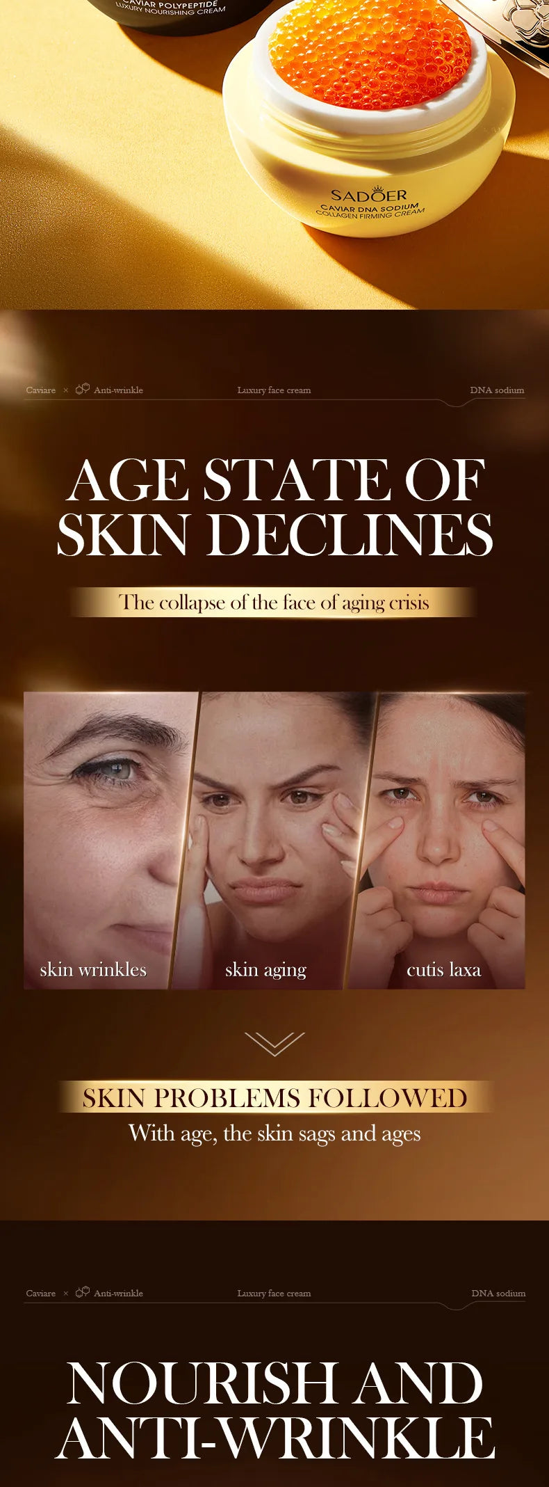 Caviar Anti-Wrinkle Face Cream Collagen Pearl