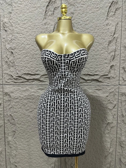 women's black sexy off shoulder jacquard bandage dress elegant fashion club party dress