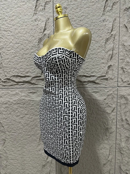 women's black sexy off shoulder jacquard bandage dress elegant fashion club party dress