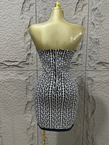 women's black sexy off shoulder jacquard bandage dress elegant fashion club party dress