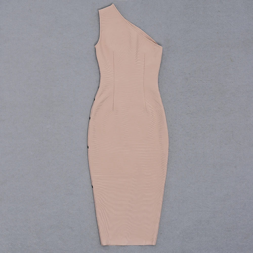 Dress Sexy Women Dress One Shoulder Bodycon.