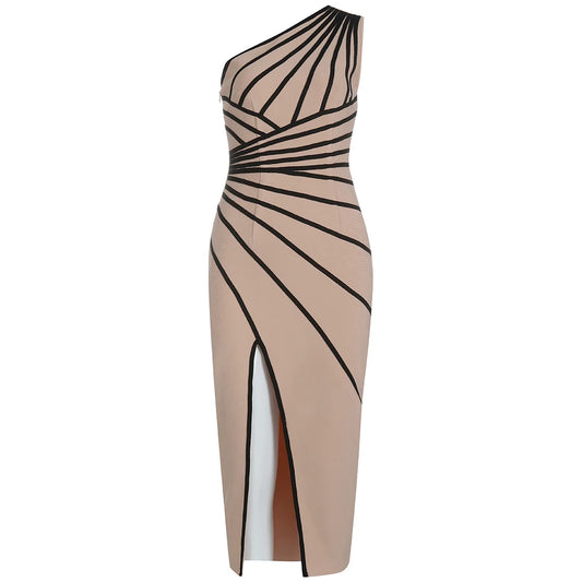 Dress Sexy Women Dress One Shoulder Bodycon.