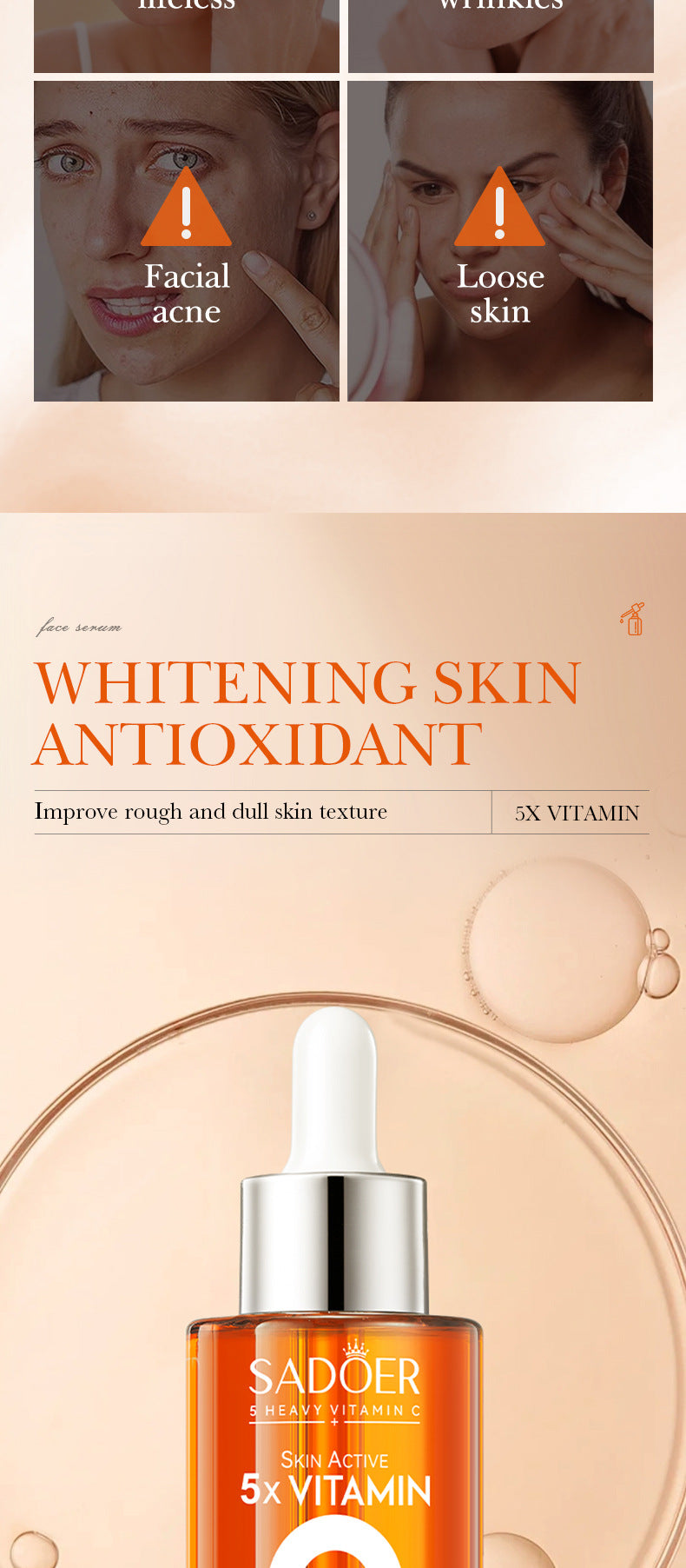 Vitamin C Hydrating Serum 5 functions Facial Moisturizing