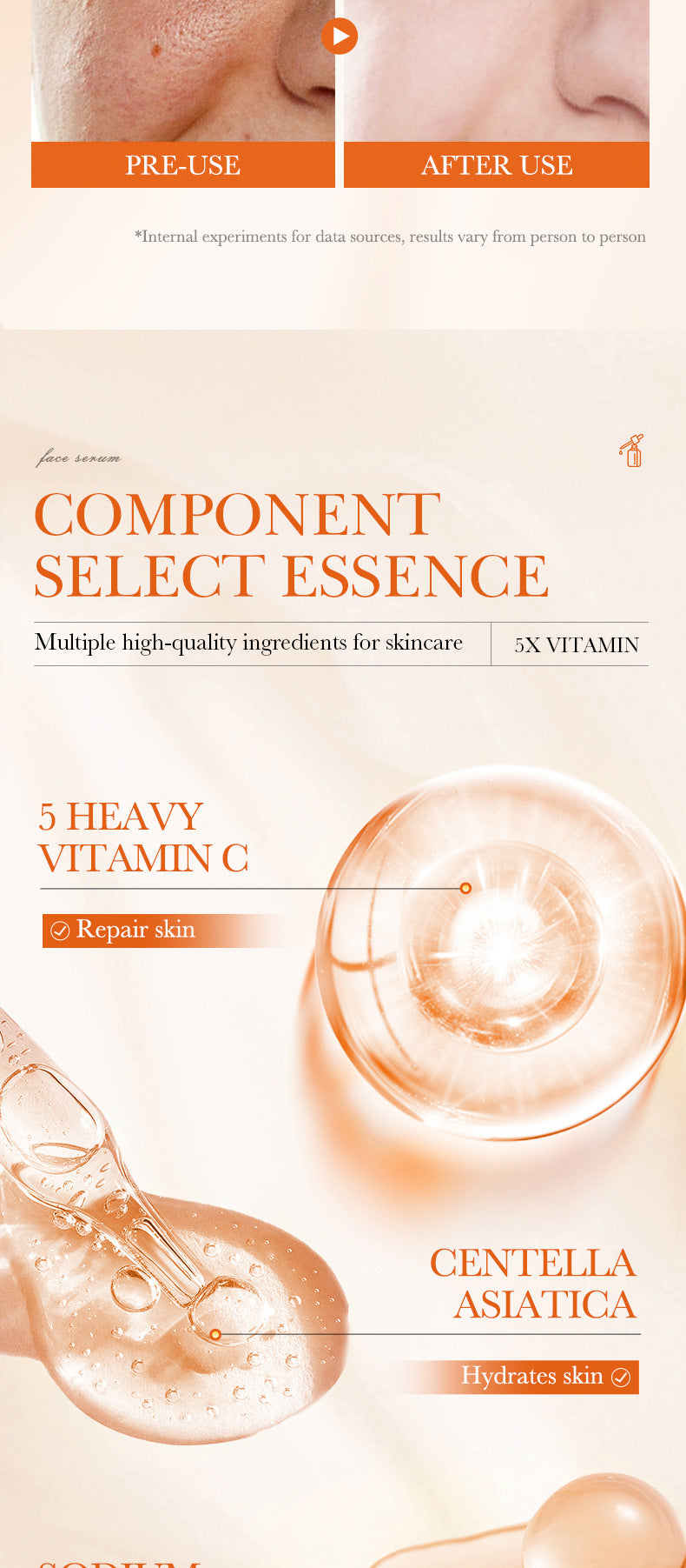 Vitamin C Hydrating Serum 5 functions Facial Moisturizing