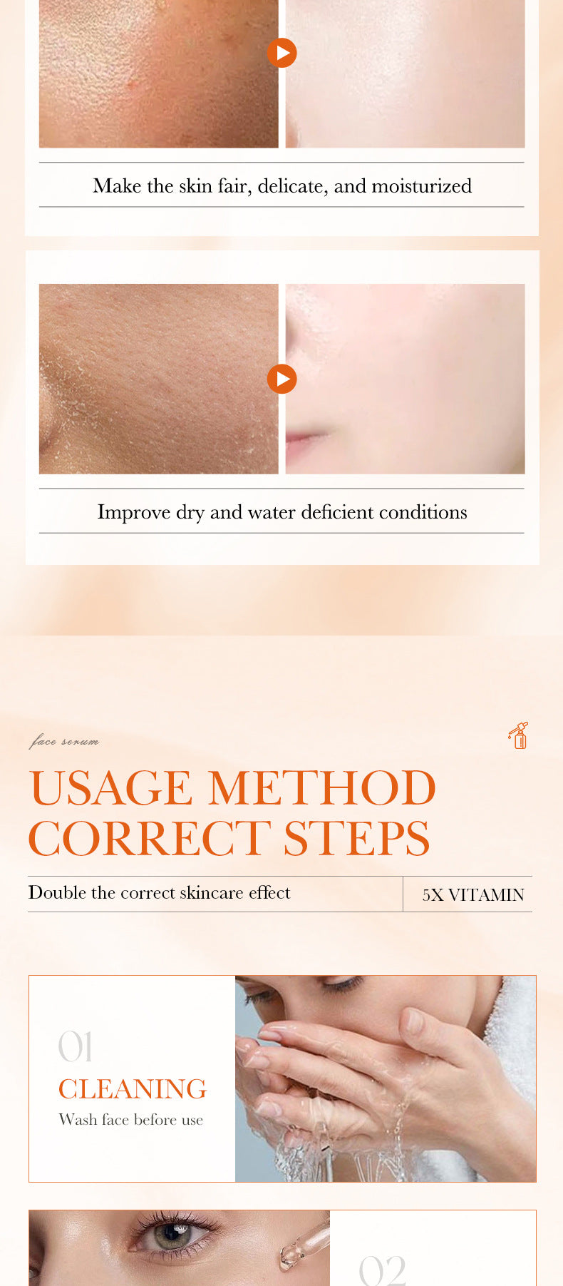 Vitamin C Hydrating Serum 5 functions Facial Moisturizing