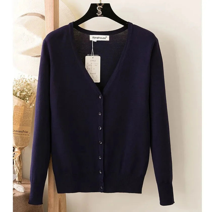 Loose Fit Knitted Top Plus Size Cardigan Sweater