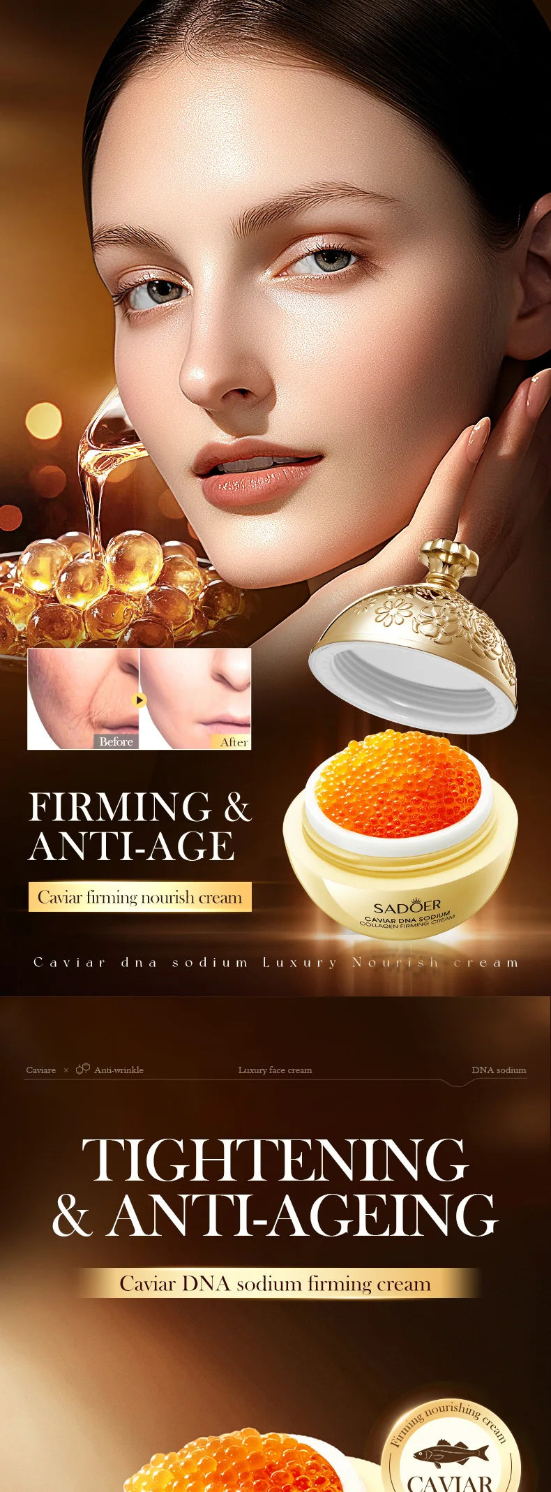 Caviar Anti-Wrinkle Face Cream Collagen Pearl