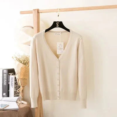 Loose Fit Knitted Top Plus Size Cardigan Sweater