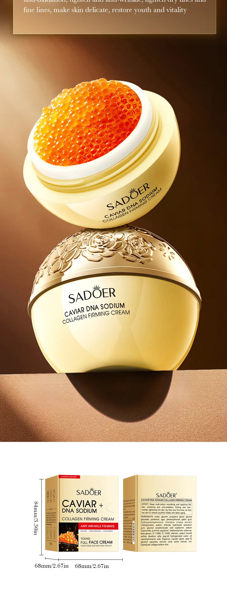 Caviar Anti-Wrinkle Face Cream Collagen Pearl
