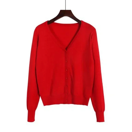 Loose Fit Knitted Top Plus Size Cardigan Sweater