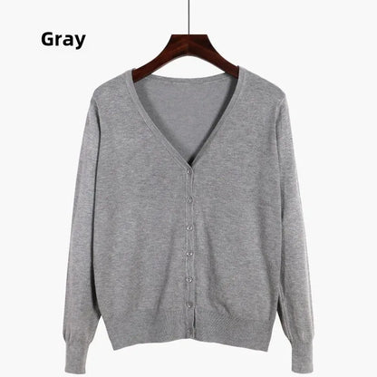 Loose Fit Knitted Top Plus Size Cardigan Sweater