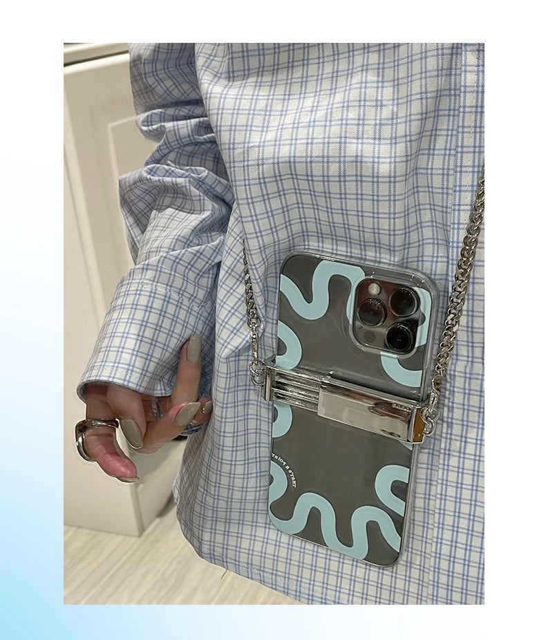 Mobile Phone Crossbody Chain stand Back Clip Holder.