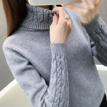 Knitted Sweater Women Winter Turtleneck.