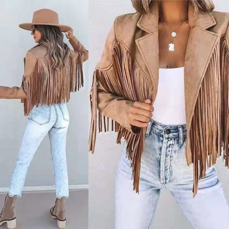 Cardigan Crop Jacket Suede Leather Jacket Cool Coat