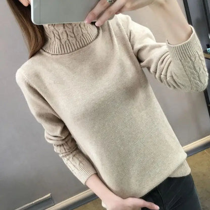 Knitted Sweater Women Winter Turtleneck.