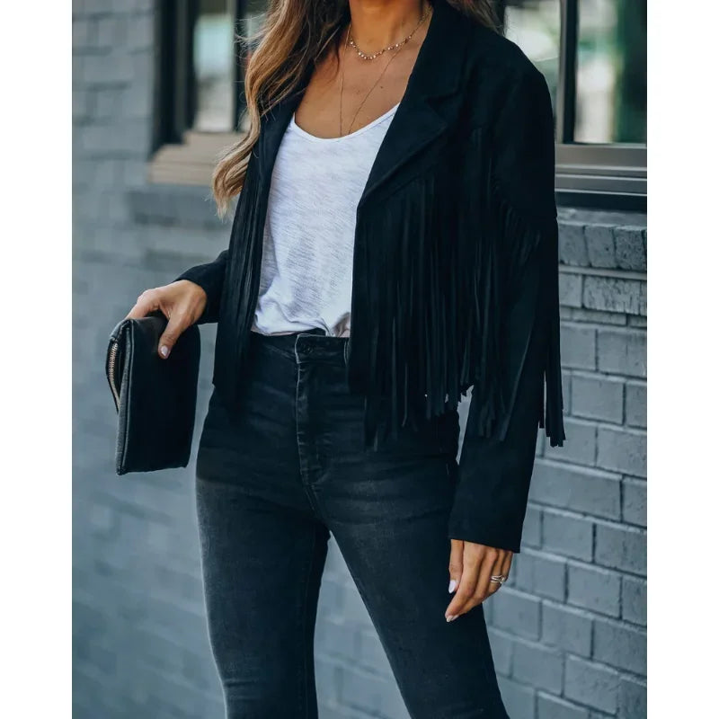 Cardigan Crop Jacket Suede Leather Jacket Cool Coat