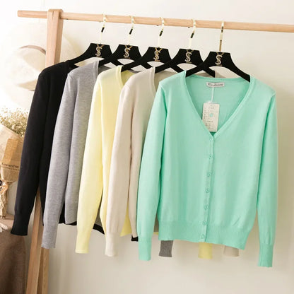 Loose Fit Knitted Top Plus Size Cardigan Sweater