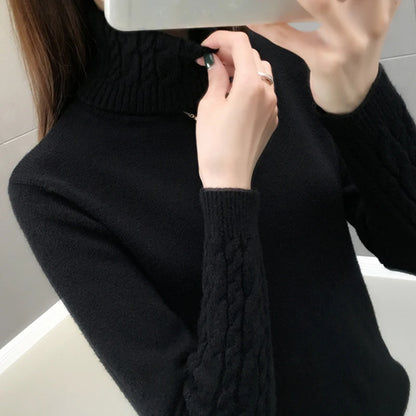 Knitted Sweater Women Winter Turtleneck.