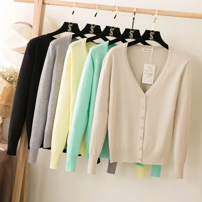 Loose Fit Knitted Top Plus Size Cardigan Sweater