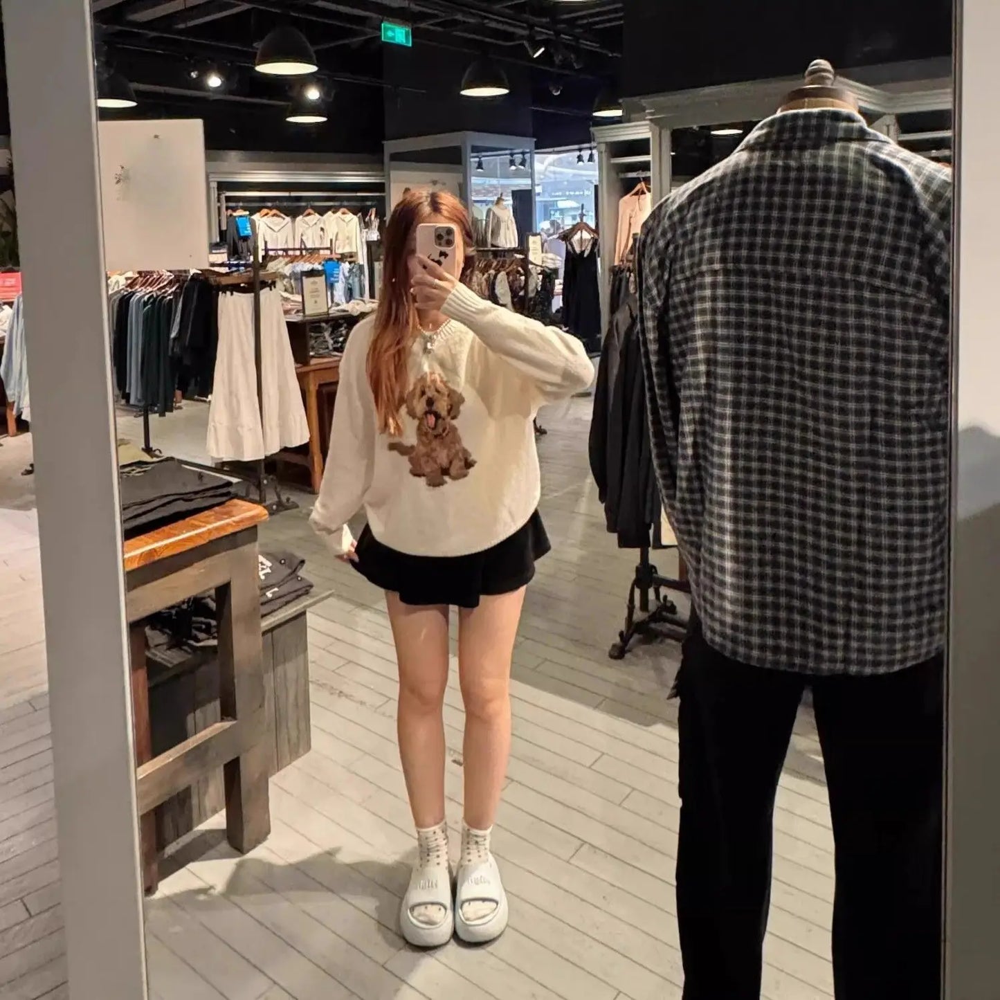 Sweet Cute Cartoon Print Knitted Sweater