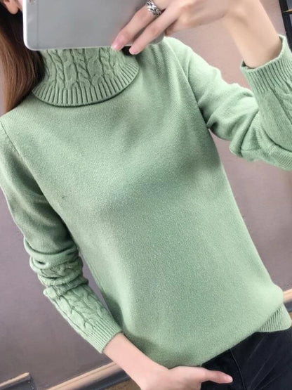 Knitted Sweater Women Winter Turtleneck.