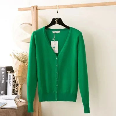 Loose Fit Knitted Top Plus Size Cardigan Sweater