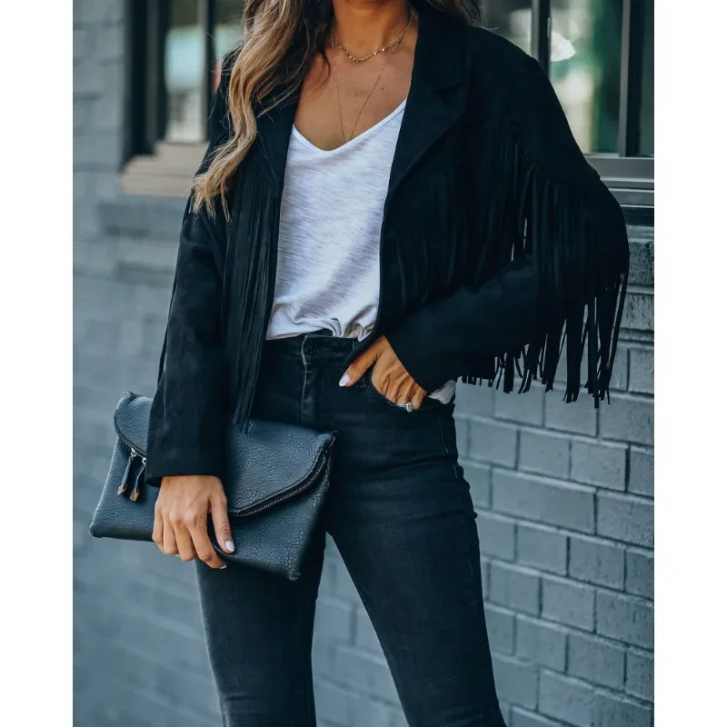 Cardigan Crop Jacket Suede Leather Jacket Cool Coat