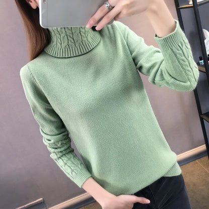 Knitted Sweater Women Winter Turtleneck.