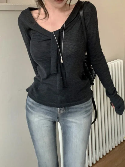 Knitted Top Women's Spring Fashion Knot