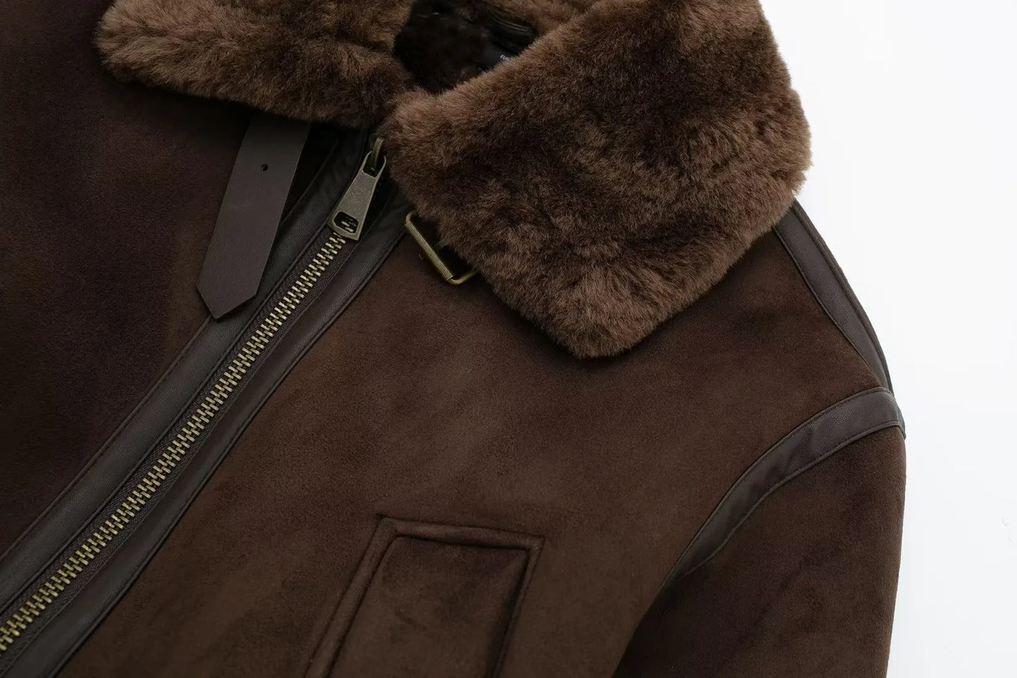 Casual Standing Neck Contrast Strap Decoration Loose Double sided Jacket Coat