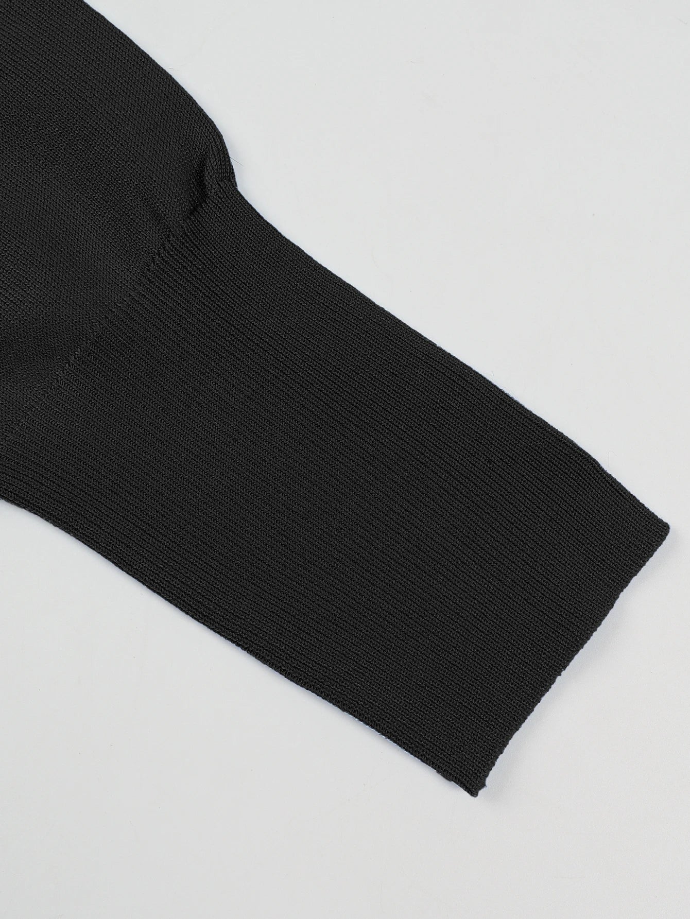 Single shoulder sleeve turtleneck pullover sweater Solid color Fashion Street Elegant Autumn