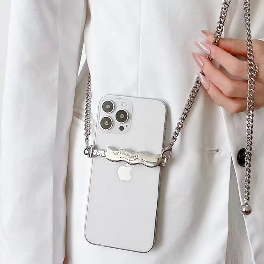 Mobile Phone Crossbody Chain stand Back Clip Holder.